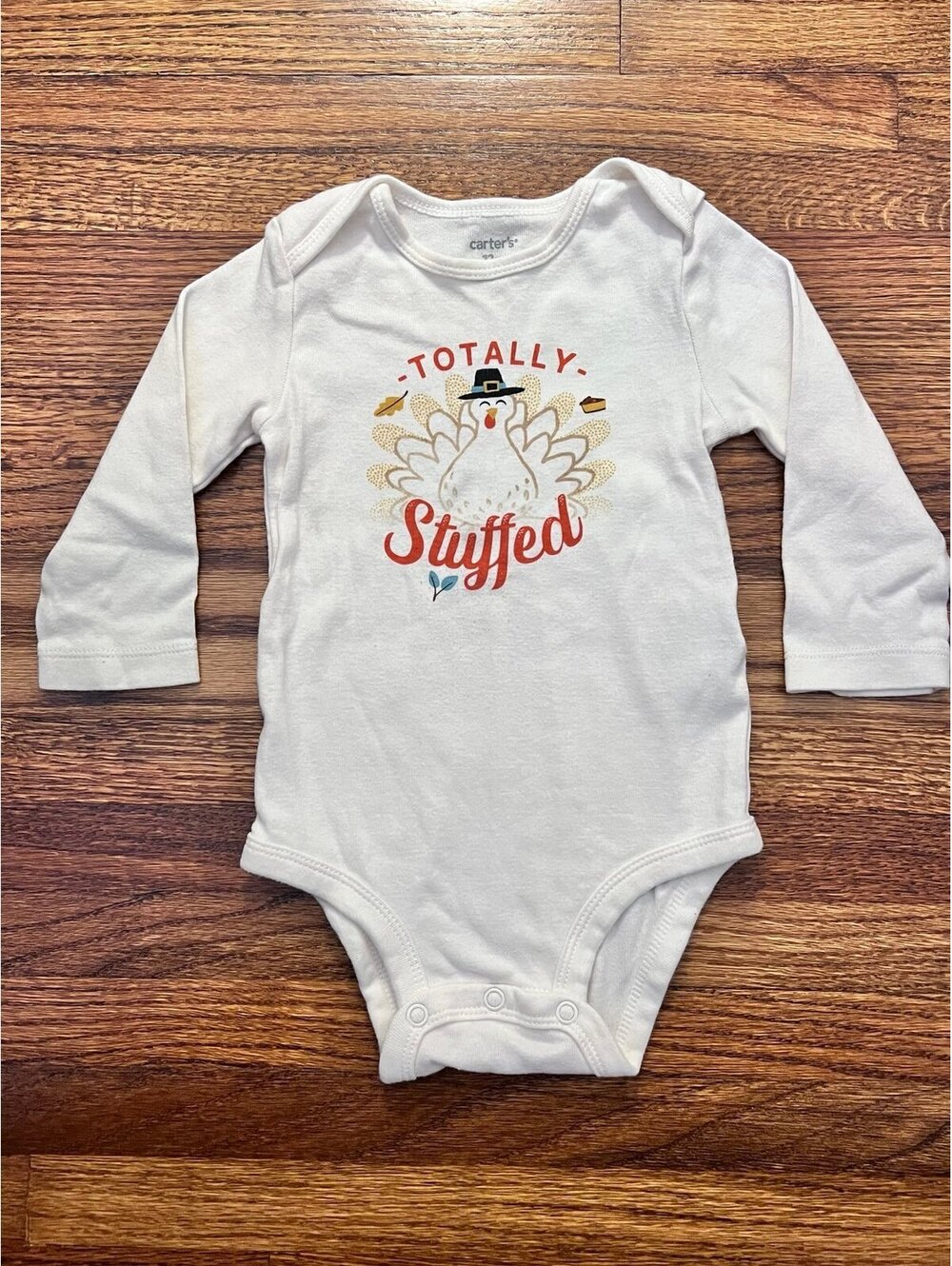 Carter's Baby Thanksgiving "Totally Stuffed" Long Sleeve Bodysuit (12m)